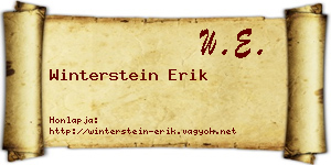 Winterstein Erik névjegykártya